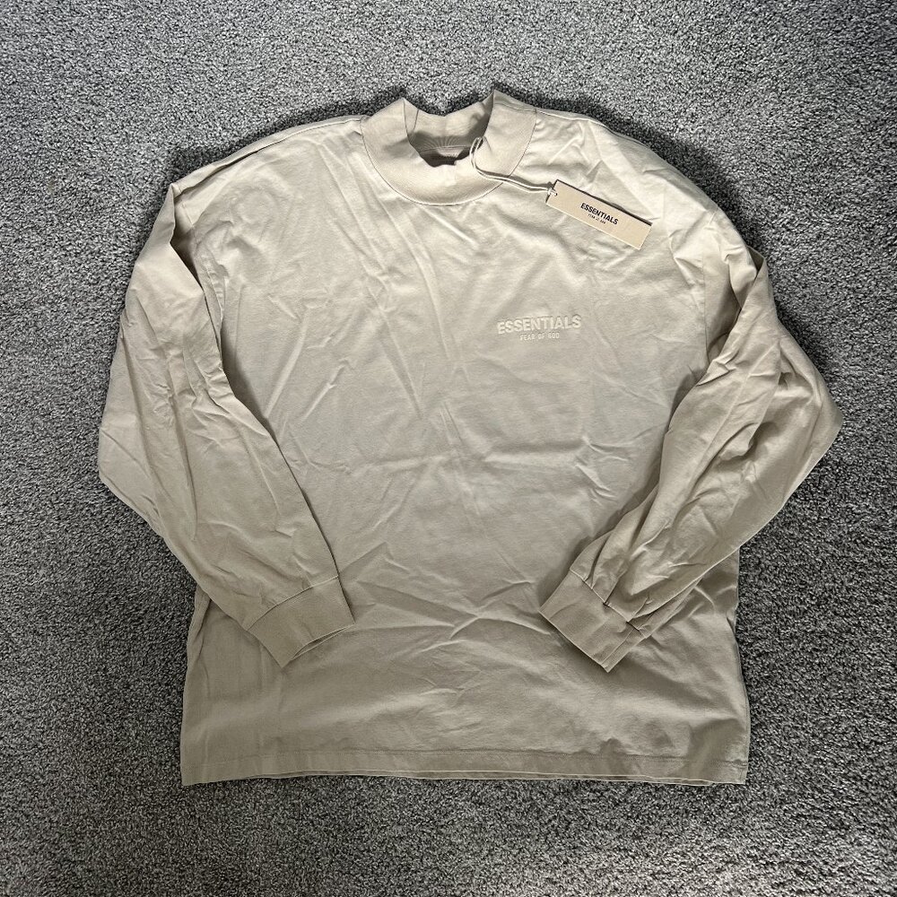 Fear of God ESSENTIALS Long Sleeve Logo Tee Wheat XL NEW